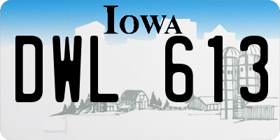 IA license plate DWL613
