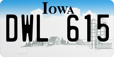IA license plate DWL615