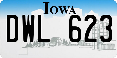 IA license plate DWL623