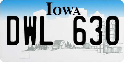 IA license plate DWL630
