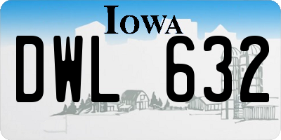 IA license plate DWL632