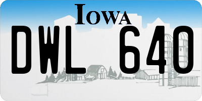 IA license plate DWL640