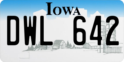 IA license plate DWL642