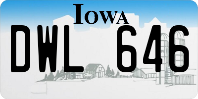IA license plate DWL646