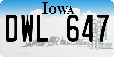 IA license plate DWL647