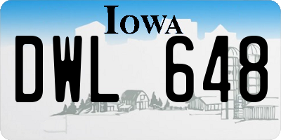 IA license plate DWL648