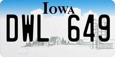 IA license plate DWL649