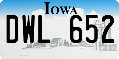 IA license plate DWL652