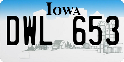 IA license plate DWL653