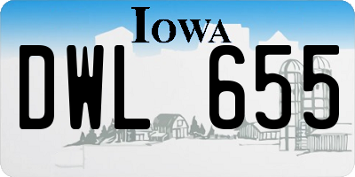 IA license plate DWL655