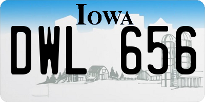 IA license plate DWL656