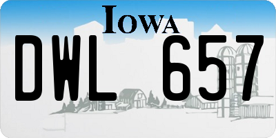 IA license plate DWL657