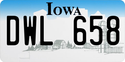 IA license plate DWL658