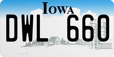 IA license plate DWL660