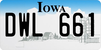 IA license plate DWL661