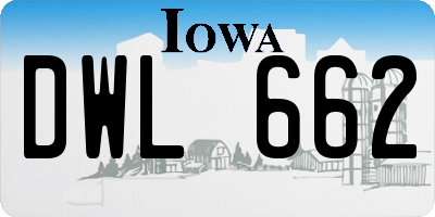 IA license plate DWL662