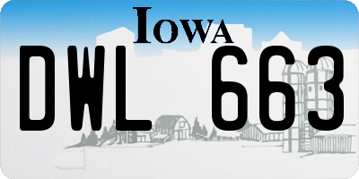 IA license plate DWL663