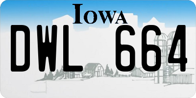 IA license plate DWL664