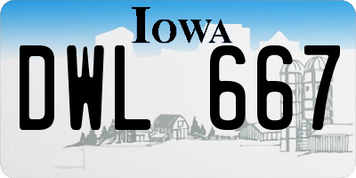 IA license plate DWL667
