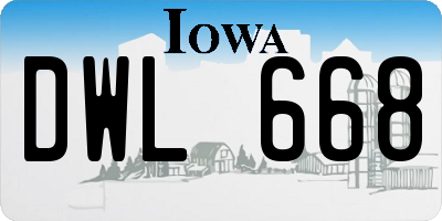 IA license plate DWL668