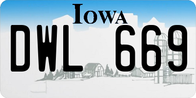 IA license plate DWL669