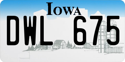IA license plate DWL675