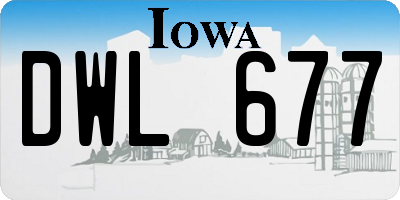 IA license plate DWL677
