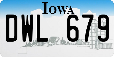 IA license plate DWL679