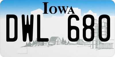 IA license plate DWL680