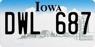 IA license plate DWL687