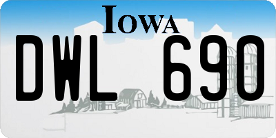 IA license plate DWL690