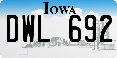 IA license plate DWL692