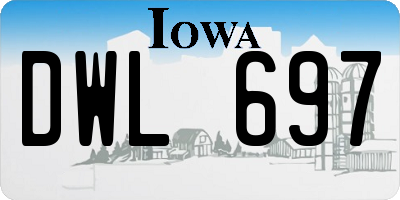 IA license plate DWL697