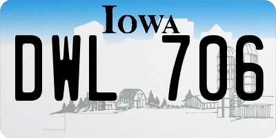 IA license plate DWL706