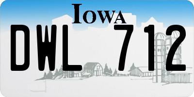 IA license plate DWL712