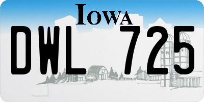 IA license plate DWL725