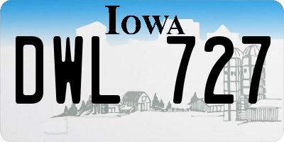 IA license plate DWL727