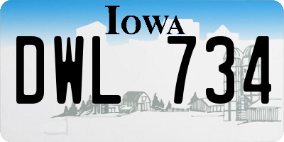 IA license plate DWL734