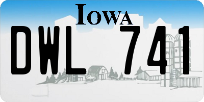 IA license plate DWL741