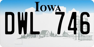 IA license plate DWL746
