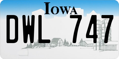 IA license plate DWL747