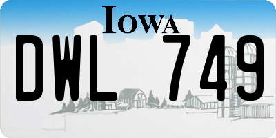 IA license plate DWL749
