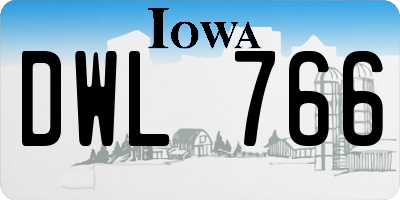 IA license plate DWL766
