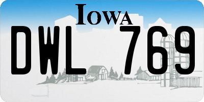IA license plate DWL769