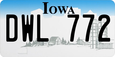 IA license plate DWL772