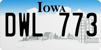 IA license plate DWL773