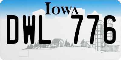 IA license plate DWL776