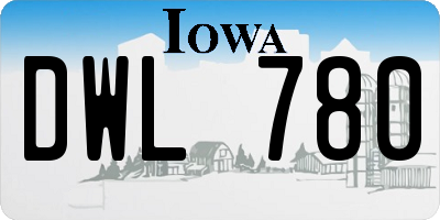IA license plate DWL780