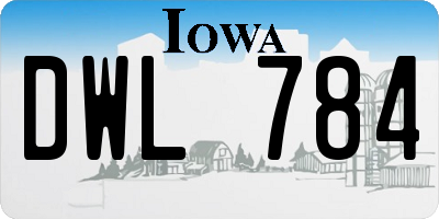 IA license plate DWL784