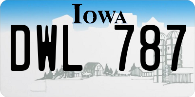 IA license plate DWL787